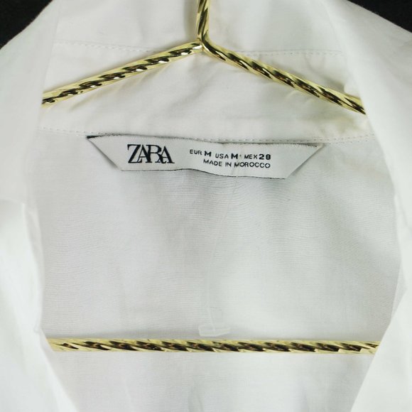 Zara Surplice Cotton Shirt in White M - Picture 4 of 6